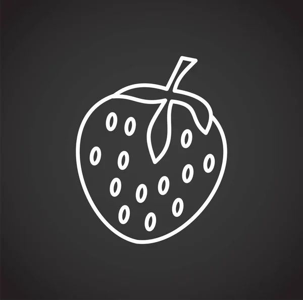 Esquema de iconos relacionados con la fruta en el fondo para el diseño gráfico y web. Símbolo de concepto de ilustración creativa para web o aplicación móvil . — Vector de stock