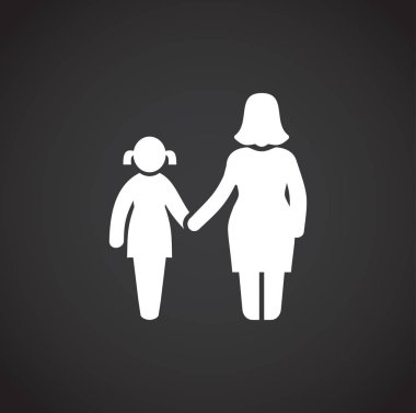 Grafik ve web tasarımı için arka planda aile ile ilgili simge. Web veya mobil uygulama için yaratıcı illüstrasyon konsepti sembolü.