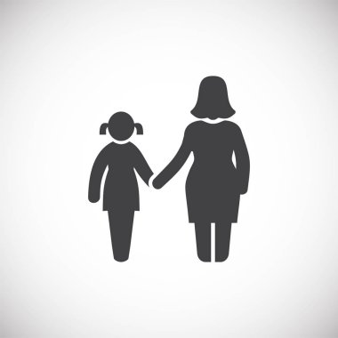 Grafik ve web tasarımı için arka planda aile ile ilgili simge. Web veya mobil uygulama için yaratıcı illüstrasyon konsepti sembolü.