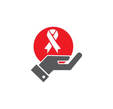 Grafik ve web tasarımı için arka planda göğüs kanseri ikonu var. Web veya mobil uygulama için yaratıcı illüstrasyon konsepti sembolü.