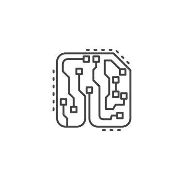 Grafik ve web tasarımı için arka planda Curcuit ile ilgili simge. Web veya mobil uygulama için yaratıcı illüstrasyon konsepti sembolü.