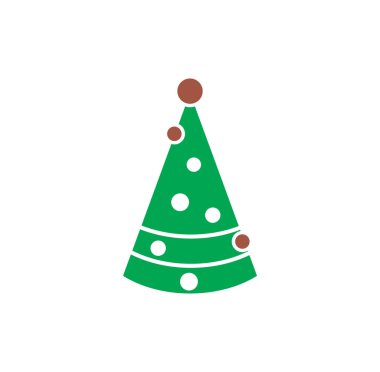 Grafik ve web tasarımı için arka planda Noel ağacı simgesi. Web veya mobil uygulama için yaratıcı illüstrasyon konsepti sembolü.