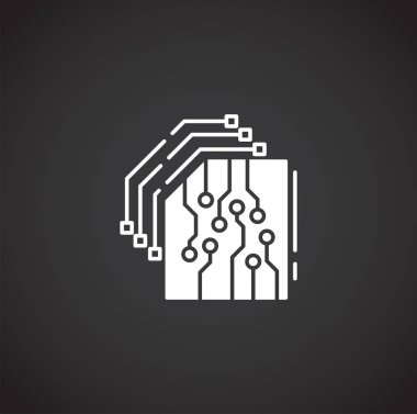 Grafik ve web tasarımı için arka planda Curcuit ile ilgili simge. Web veya mobil uygulama için yaratıcı illüstrasyon konsepti sembolü.