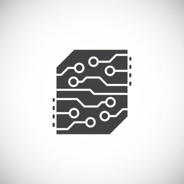 Grafik ve web tasarımı için arka planda Curcuit ile ilgili simge. Web veya mobil uygulama için yaratıcı illüstrasyon konsepti sembolü.
