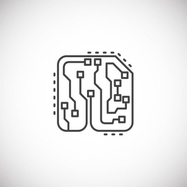 Grafik ve web tasarımı için arka planda Curcuit ile ilgili simge. Web veya mobil uygulama için yaratıcı illüstrasyon konsepti sembolü.