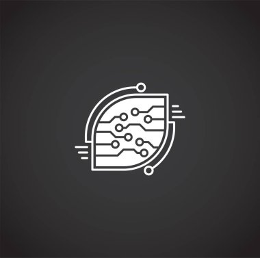 Grafik ve web tasarımı için arka planda Curcuit ile ilgili simge. Web veya mobil uygulama için yaratıcı illüstrasyon konsepti sembolü.