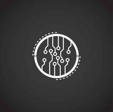 Grafik ve web tasarımı için arka planda Curcuit ile ilgili simge. Web veya mobil uygulama için yaratıcı illüstrasyon konsepti sembolü.