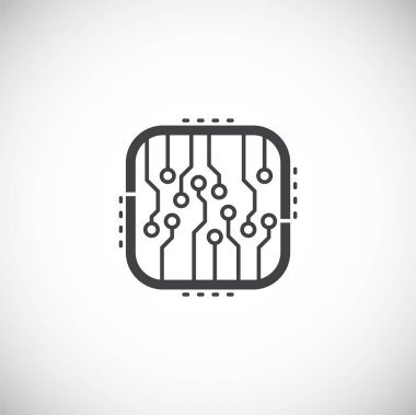 Grafik ve web tasarımı için arka planda Curcuit ile ilgili simge. Web veya mobil uygulama için yaratıcı illüstrasyon konsepti sembolü.