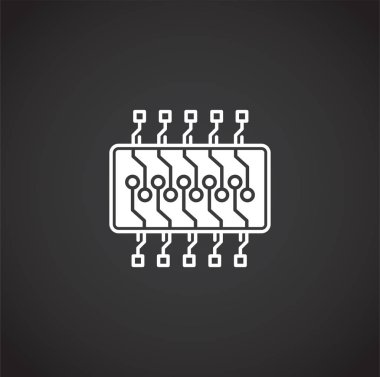 Grafik ve web tasarımı için arka planda Curcuit ile ilgili simge. Web veya mobil uygulama için yaratıcı illüstrasyon konsepti sembolü.