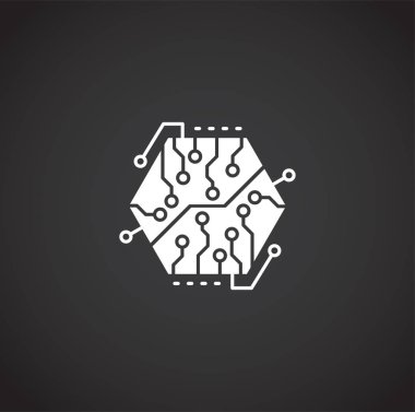 Grafik ve web tasarımı için arka planda Curcuit ile ilgili simge. Web veya mobil uygulama için yaratıcı illüstrasyon konsepti sembolü.