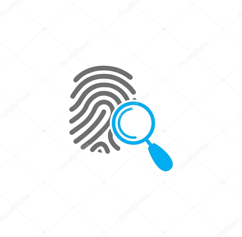 Finger Print security related icon on background for graphic and web design. Creative illustration concept symbol for web or mobile app.