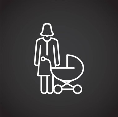 Grafik ve web tasarımı için arka planda aile ile ilgili simge. Web veya mobil uygulama için yaratıcı illüstrasyon konsepti sembolü.