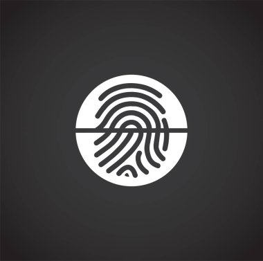 Grafik ve web tasarımı için arka planda Parmak izi güvenliğiyle ilgili simge. Web veya mobil uygulama için yaratıcı illüstrasyon konsepti sembolü.