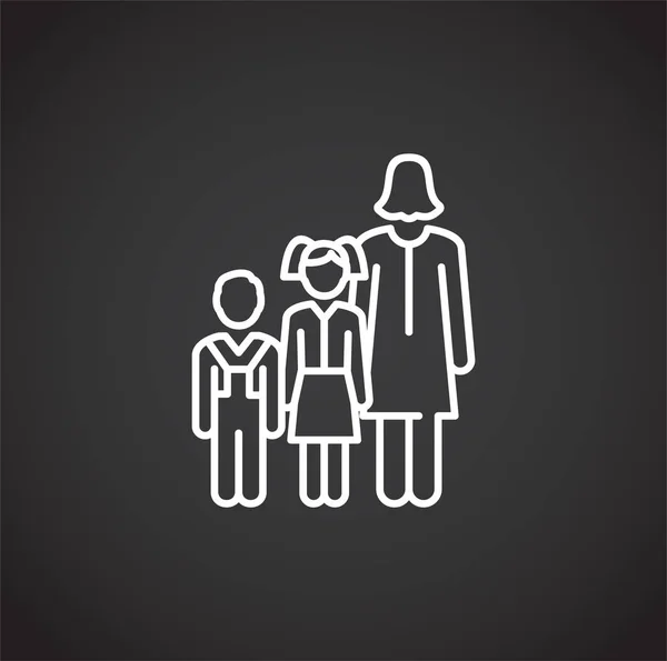 Grafik ve web tasarımı için arka planda aile ile ilgili simge. Web veya mobil uygulama için yaratıcı illüstrasyon konsepti sembolü.