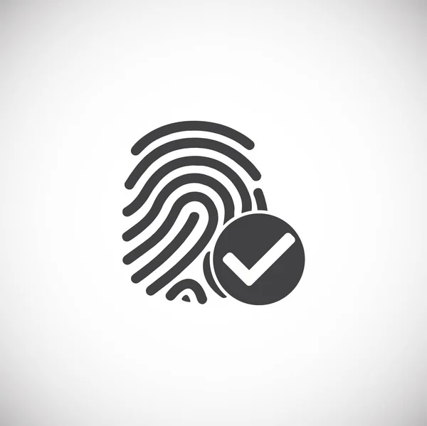 Grafik ve web tasarımı için arka planda Parmak izi güvenliğiyle ilgili simge. Web veya mobil uygulama için yaratıcı illüstrasyon konsepti sembolü.