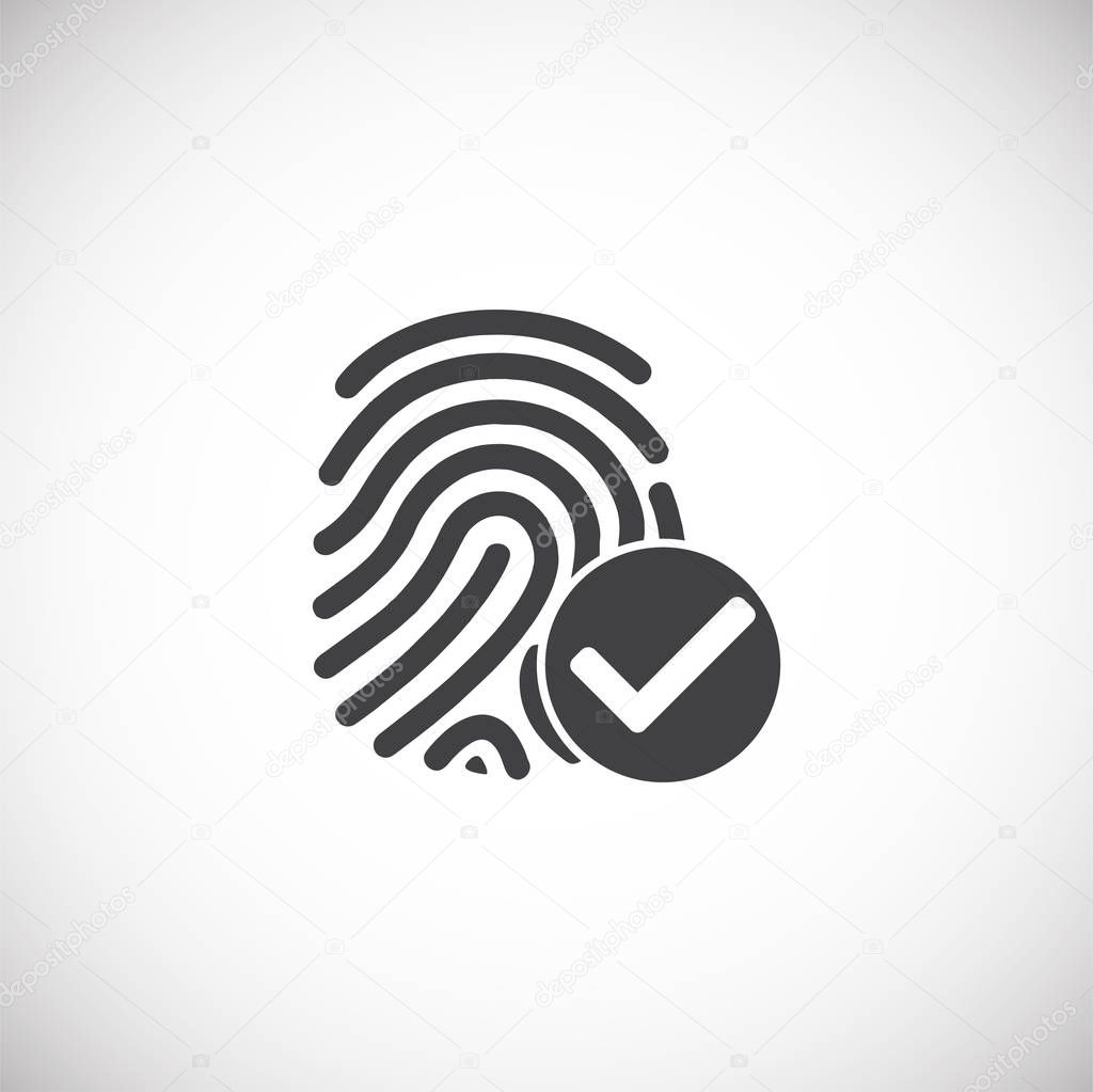 Finger Print security related icon on background for graphic and web design. Creative illustration concept symbol for web or mobile app.