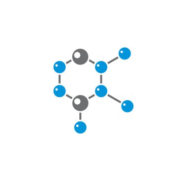 Grafik ve web tasarımı için arka planda moleküler bağlantılı simge. Web veya mobil uygulama için yaratıcı illüstrasyon konsepti sembolü.