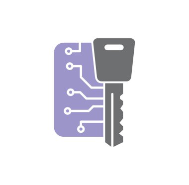 Grafik ve web tasarımı için arkaplanda akıllı anahtar bağlantılı simge. Web veya mobil uygulama için yaratıcı illüstrasyon konsepti sembolü.