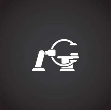 Grafik ve web tasarımı için arka planda robot cerrahi ikonu. Web veya mobil uygulama için yaratıcı illüstrasyon konsepti sembolü.