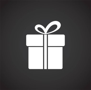 Grafik ve web tasarımı için arka planda hediyeyle ilgili simge. Web veya mobil uygulama için yaratıcı illüstrasyon konsepti sembolü.