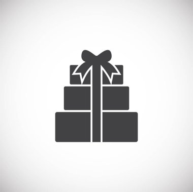 Grafik ve web tasarımı için arka planda hediyeyle ilgili simge. Web veya mobil uygulama için yaratıcı illüstrasyon konsepti sembolü.