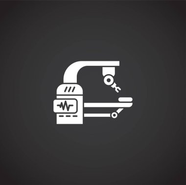 Grafik ve web tasarımı için arka planda robot cerrahi ikonu. Web veya mobil uygulama için yaratıcı illüstrasyon konsepti sembolü.