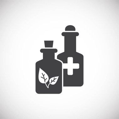 Grafik ve web tasarımı için arka planda doğal tıp ile ilgili ikon. Web veya mobil uygulama için yaratıcı illüstrasyon konsepti sembolü.