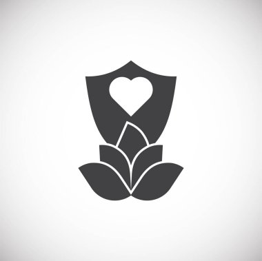 Grafik ve web tasarımı için arka planda doğal tıp ile ilgili ikon. Web veya mobil uygulama için yaratıcı illüstrasyon konsepti sembolü.