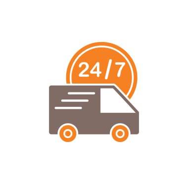 Grafik ve web tasarımı için arka planda ekspres dağıtım simgesi. Web veya mobil uygulama için yaratıcı illüstrasyon konsepti sembolü.