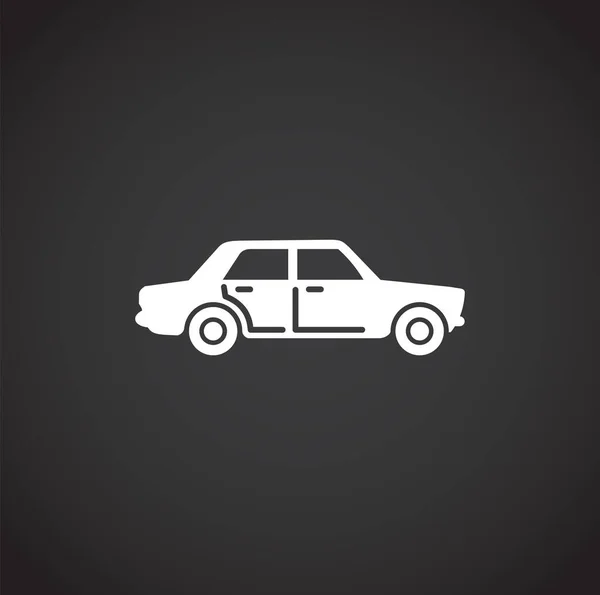 Icono relacionado con el coche en el fondo para el diseño gráfico y web. Símbolo de concepto de ilustración creativa para web o aplicación móvil . — Vector de stock