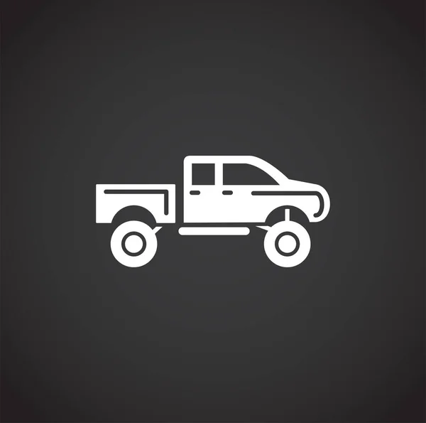 Icono relacionado con el coche en el fondo para el diseño gráfico y web. Símbolo de concepto de ilustración creativa para web o aplicación móvil . — Vector de stock