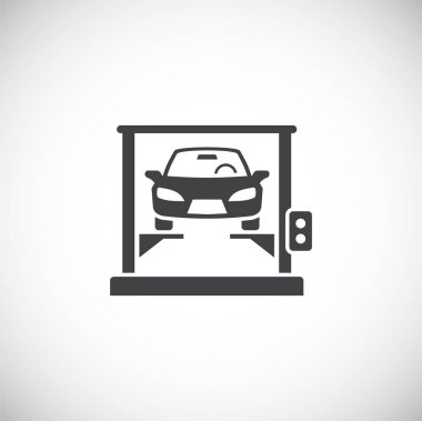 Grafik ve web tasarımı için arka planda araba ayarlama ikonu. Web veya mobil uygulama için yaratıcı illüstrasyon konsepti sembolü