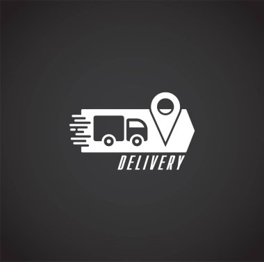 Grafik ve web tasarımı için arka planda ekspres dağıtım simgesi. Web veya mobil uygulama için yaratıcı illüstrasyon konsepti sembolü.