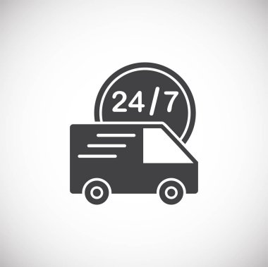 Grafik ve web tasarımı için arka planda ekspres dağıtım simgesi. Web veya mobil uygulama için yaratıcı illüstrasyon konsepti sembolü.