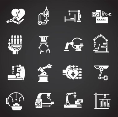 Robotic surgery related icons set on background for graphic and web design. Creative illustration concept symbol for web or mobile app.