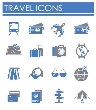 Travel related icons set on background for graphic and web design. Creative illustration concept symbol for web or mobile app.