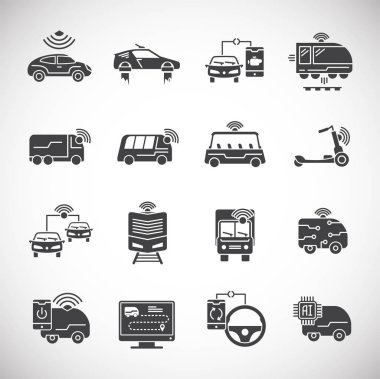 Future transportation related icons set on background for graphic and web design. Creative illustration concept symbol for web or mobile app.