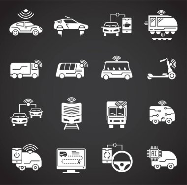 Future transportation related icons set on background for graphic and web design. Creative illustration concept symbol for web or mobile app.