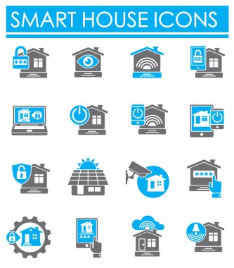 Smart home related icons set on background for graphic and web design. Creative illustration concept symbol for web or mobile app.