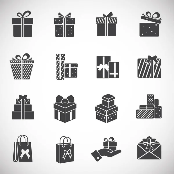 Gift related icons set on background for graphic and web design. Creative illustration concept symbol for web or mobile app.