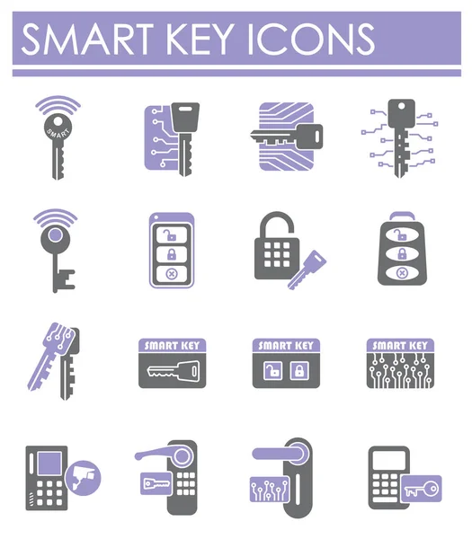 Iconos relacionados con la clave inteligente establecidos en el fondo para el diseño gráfico y web. Símbolo de concepto de ilustración creativa para web o aplicación móvil . — Archivo Imágenes Vectoriales