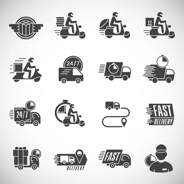 Express delivery related icons set on background for graphic and web design. Creative illustration concept symbol for web or mobile app.