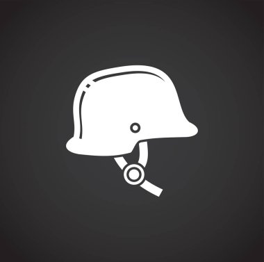 Grafik ve web tasarımı için arka planda motosiklet kaskı simgesi. Web veya mobil uygulama için yaratıcı illüstrasyon konsepti sembolü.