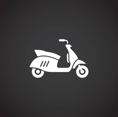 Grafik ve web tasarımı için arka planda motosikletle ilgili simge. Web veya mobil uygulama için yaratıcı illüstrasyon konsepti sembolü.