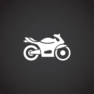 Grafik ve web tasarımı için arka planda motosikletle ilgili simge. Web veya mobil uygulama için yaratıcı illüstrasyon konsepti sembolü.