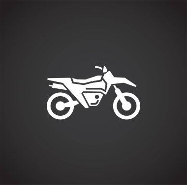 Grafik ve web tasarımı için arka planda motosikletle ilgili simge. Web veya mobil uygulama için yaratıcı illüstrasyon konsepti sembolü.