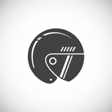 Grafik ve web tasarımı için arka planda motosiklet kaskı simgesi. Web veya mobil uygulama için yaratıcı illüstrasyon konsepti sembolü.