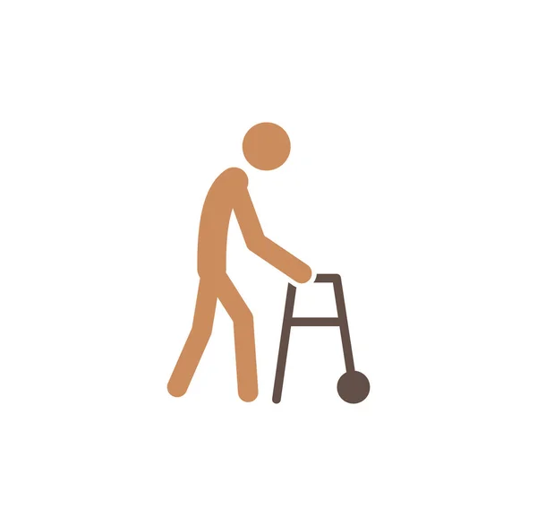 Icône liée au handicap humain sur fond pour la conception graphique et web. Symbole de concept d'illustration créative pour application web ou mobile . — Image vectorielle