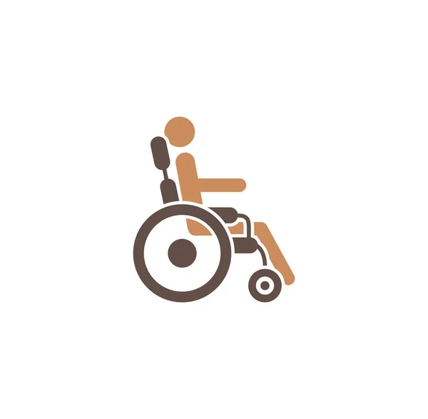 Icône liée au handicap humain sur fond pour la conception graphique et web. Symbole de concept d'illustration créative pour application web ou mobile . — Image vectorielle