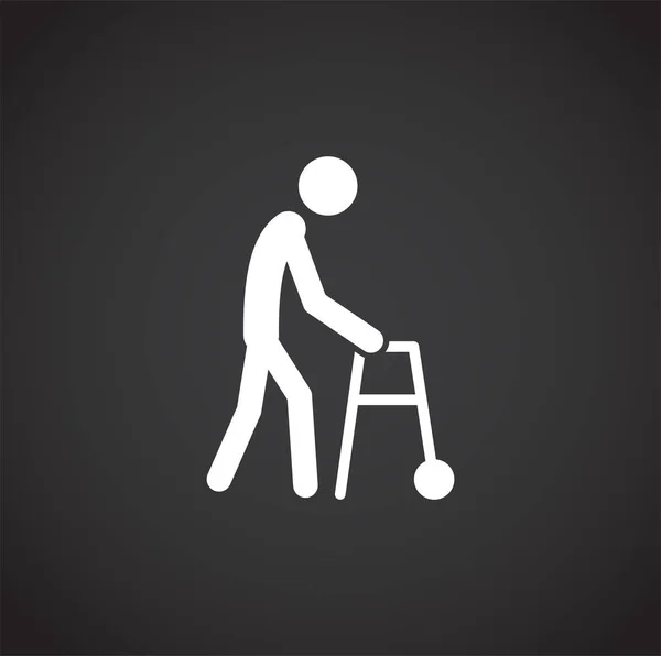 Icône liée au handicap humain sur fond pour la conception graphique et web. Symbole de concept d'illustration créative pour application web ou mobile . — Image vectorielle